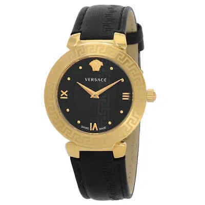 Pre-owned Versace Daphnis Quartz Black Dial Ladies Watch V16050017
