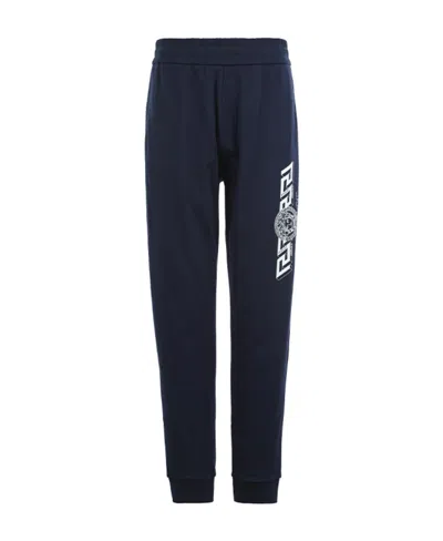 Versace Dark Blue Casual Sweatpants In Black