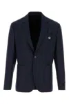 Versace Wool Blazer With Buttoned Cuffs And Pockets