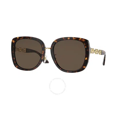 Versace Dark Brown Square Ladies Sunglasses Ve4407d 108/73 56
