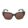 Versace Dark Brown Square Ladies Sunglasses Ve4437u 108/73 54 In Brown / Dark