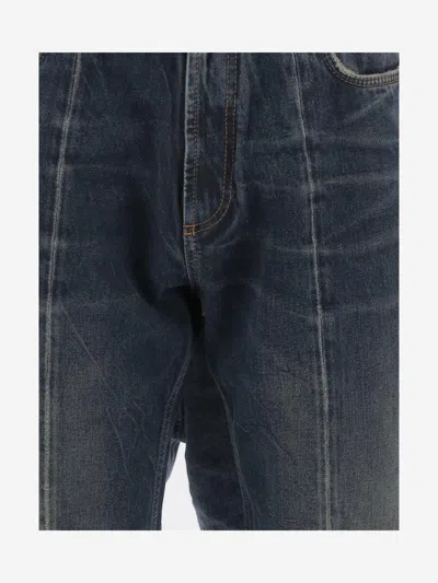 Versace Dark Denim Cotton Jeans In Blue