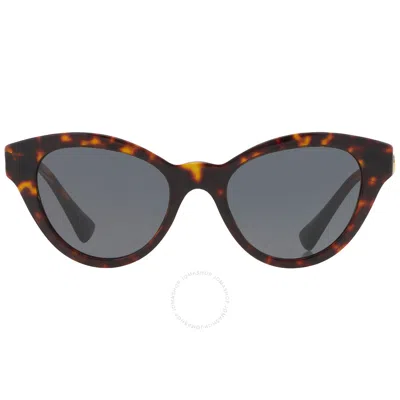 Versace Dark Gray Butterfly Ladies Sunglasses Ve4435 108/87 52 In Brown