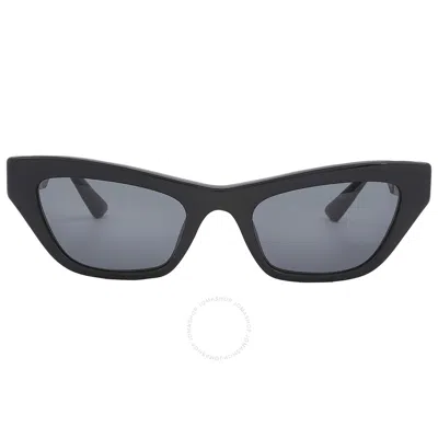Versace Dark Gray Cat Eye Ladies Sunglasses Ve4419 Gb1/87 52 In Black