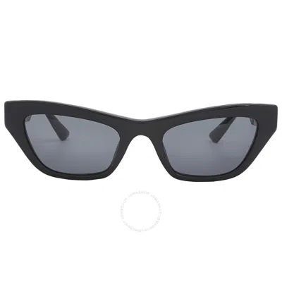 Versace Dark Gray Cat Eye Ladies Sunglasses Ve4419 Gb1/87 52 In Grey
