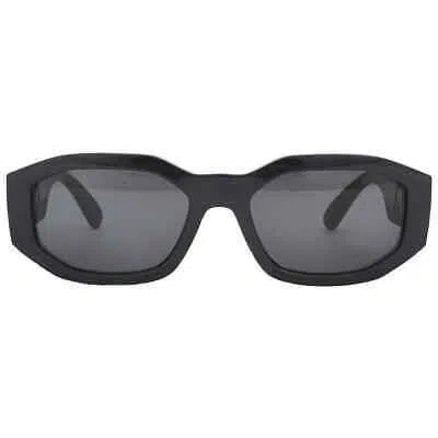 Pre-owned Versace Dark Gray Geometric Unisex Sunglasses Ve4361 542287 53 Ve4361 542287 53