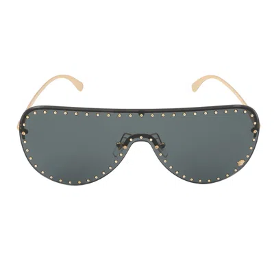 Versace Dark Gray Irregular Ladies Sunglasses Ve2230b 100287 45 In Gold
