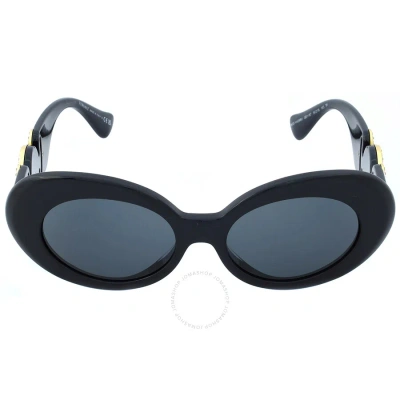 Versace Dark Gray Oval Ladies Sunglasses Ve4426bu Gb1/87 54 In Black / Dark / Gray