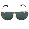Versace Dark Gray Pilot Men's Sunglasses Ve2243 100287 43 In Dark / Gold / Gray