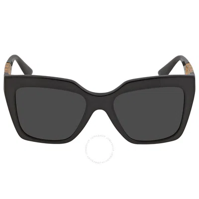 Versace Dark Gray Square Ladies Sunglasses Ve4418 Gb1/87 56 In Black / Dark / Gray