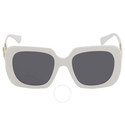 Versace Dark Gray Square Ladies Sunglasses Ve4434 314/87 54 In Dark / Gray / White