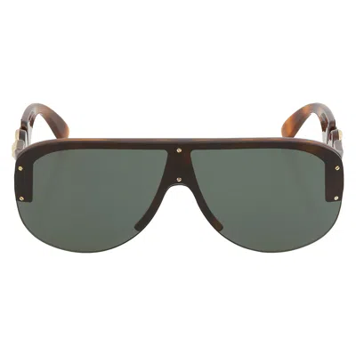 Versace Dark Green Shield Men's Sunglasses Ve4391 531771 148 In Brown