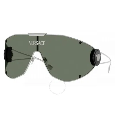 Versace Dark Green Shield Unisex Sunglasses Ve2268 10003h 142
