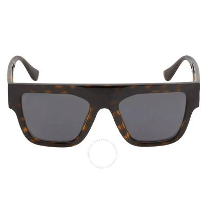 Versace Dark Grey Browline Men's Sunglasses Ve4430u 108/87 53 In Dark / Grey