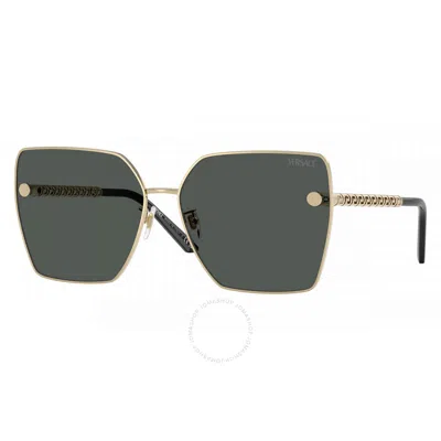 Versace Dark Grey Butterfly Ladies Sunglasses Ve2270d 125287 63 In Gold