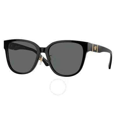 Versace Dark Grey Butterfly Ladies Sunglasses Ve4460d Gb1/87 57 In Black
