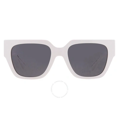 Versace Dark Grey Cat Eye Ladies Sunglasses Ve4409 314/87 53 In Dark / Grey / White