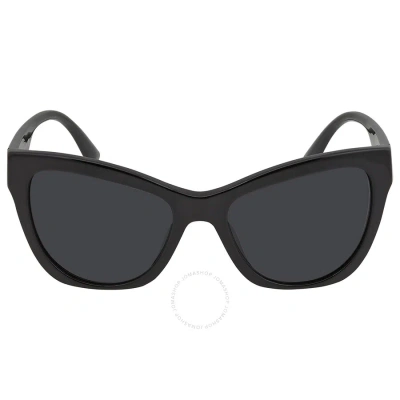 Versace Dark Grey Cat Eye Ladies Sunglasses Ve4417u Gb1/87 56 In Black / Dark / Grey
