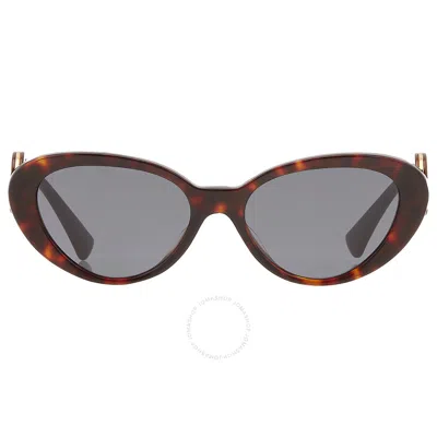 Versace Dark Grey Cat Eye Ladies Sunglasses Ve4433u 108/87 54 In Brown