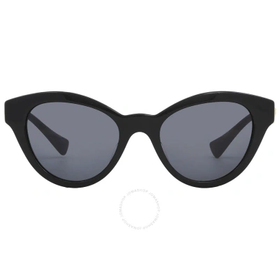 Versace Dark Grey Cat Eye Ladies Sunglasses Ve4435f Gb1/87 52 In Black / Dark / Grey