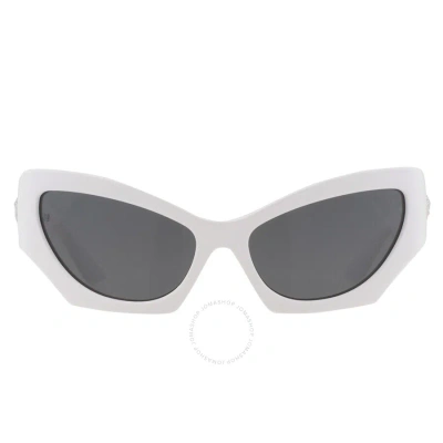 Versace Dark Grey Cat Eye Ladies Sunglasses Ve4450 314/87 60 In Dark / Grey / White