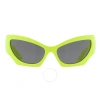 Versace Dark Grey Cat Eye Ladies Sunglasses Ve4450 541887 60 In Dark / Grey / Yellow