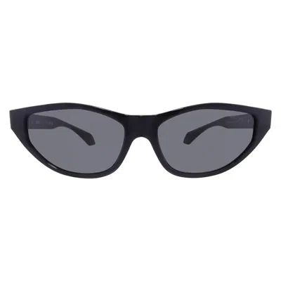 Versace Dark Grey Cat Eye Ladies Sunglasses Ve4491u Gb1/87 55 In Black
