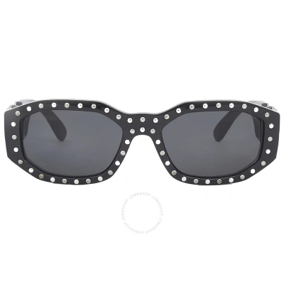 Versace Open Box -  Dark Grey Geometric Men's Sunglasses Ve4361 539887 53 In Black / Dark / Grey