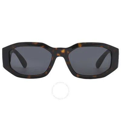Versace Dark Grey Geometric Men's Sunglasses Ve4361 542387 53 In Dark / Grey