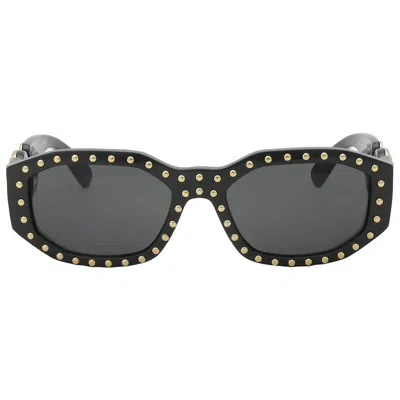 Versace Dark Grey Geometric Unisex Sunglasses Ve4361 539787 53 In Brown