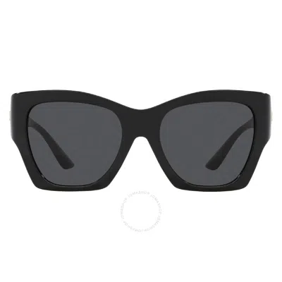 Versace Dark Grey Irregular Ladies Sunglasses Ve4452 Gb1/87 55 In Black