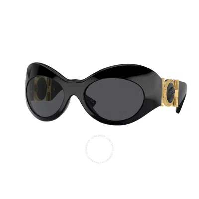 Versace Dark Grey Irregular Ladies Sunglasses Ve4462 Gb1/87 58 In Black