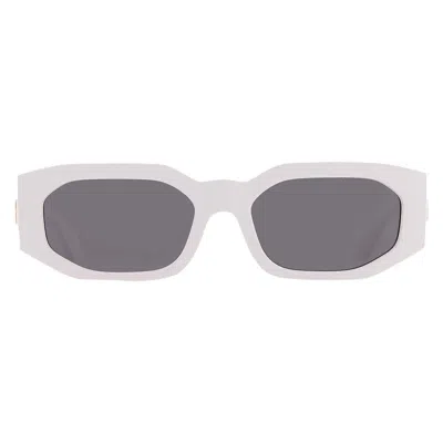 Versace Dark Grey Irregular Ladies Sunglasses Ve4489u 314/87 55 In White
