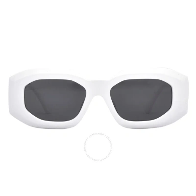 Versace Dark Grey Irregular Men's Sunglasses Ve4425u 543887 54 In Dark / Grey / White