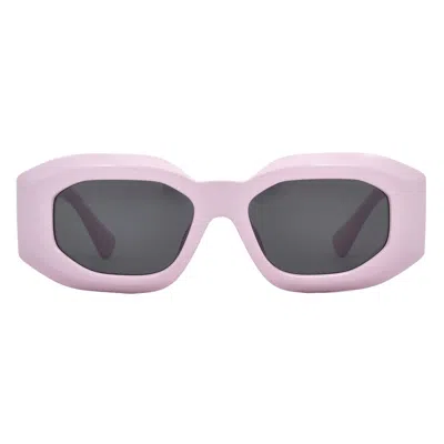 Versace Dark Grey Irregular Men's Sunglasses Ve4425u 544087 53 In Pink