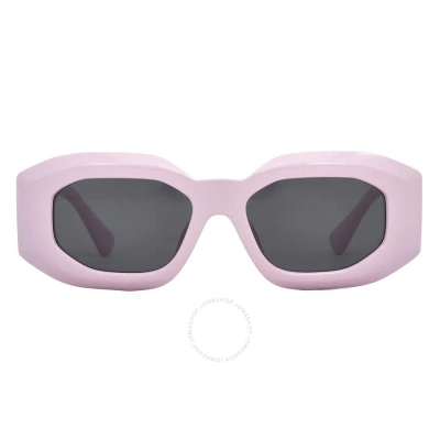 Versace Dark Grey Irregular Men's Sunglasses Ve4425u 544087 54 In Dark / Grey / Ink / Pink