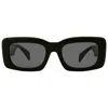 Versace Greca-motif Rectangle-frame Sunglasses In Black