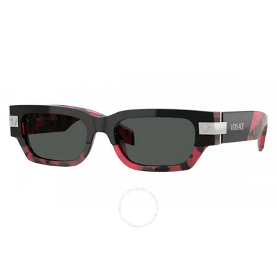 VERSACE VERSACE DARK GREY RECTANGULAR MEN'S SUNGLASSES VE4465 545787 53
