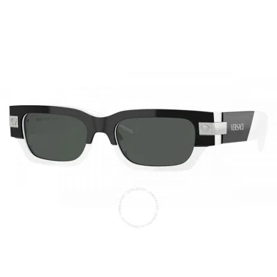 Versace Dark Grey Rectangular Men's Sunglasses Ve4465 545987 53