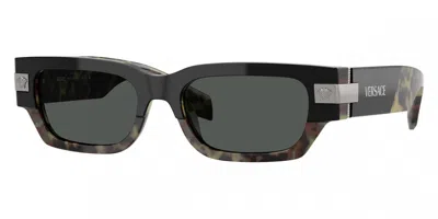 Versace Dark Grey Rectangular Men's Sunglasses Ve4465f 545687 53