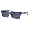 Versace 55mm Rectangular Sunglasses In Black