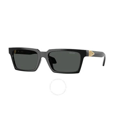Versace Dark Grey Rectangular Men's Sunglasses Ve4490u Gb1/87 55