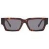 Versace Dark Grey Rectangular Unisex Sunglasses Ve4459 108/87 54 In Grey