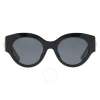 Versace Dark Grey Round Ladies Sunglasses Ve4438bf Gb1/87 52 In Black / Dark / Grey