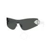 Versace Eclipse 142mm Rimless Wrap Shield Sunglasses In Gray