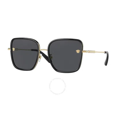Versace Dark Grey Square Ladies Sunglasses Ve2247d 143887 57 In Black