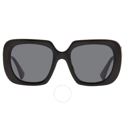 Versace Dark Grey Square Ladies Sunglasses Ve4334f Gb1/87 54 In Black / Dark / Grey