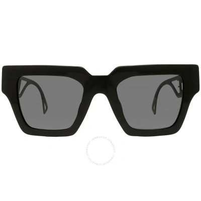 Versace Dark Grey Square Ladies Sunglasses Ve4431f 538087 50 In Black / Dark / Grey