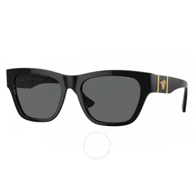 Versace Dark Grey Square Men's Sunglasses Ve4457 Gb1/87 55 In Black