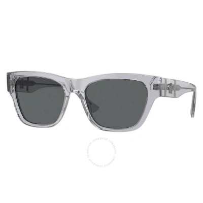 Versace Dark Grey Square Men's Sunglasses Ve4457f 543287 55 In Dark / Grey